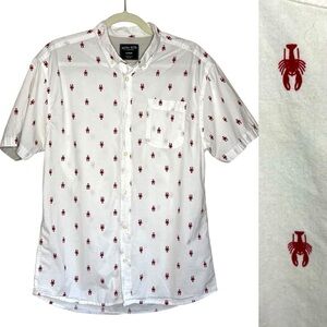 Alpha Beta 100% Cotton Lobster Print Button Down Size Large